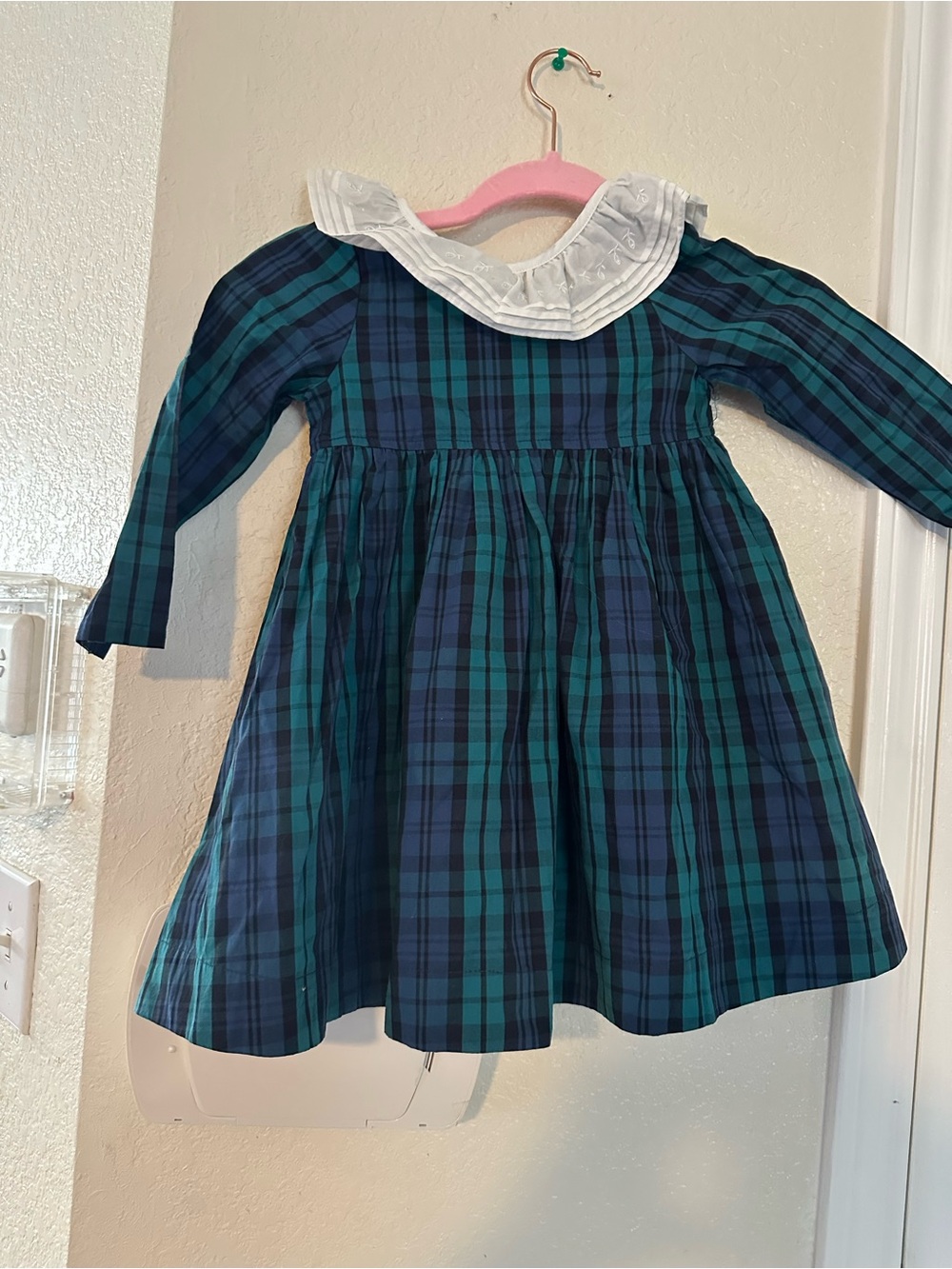 Pink Chicken Girls Jessa Dress Blackwatch Plaid Long Sleeve Sz2Y